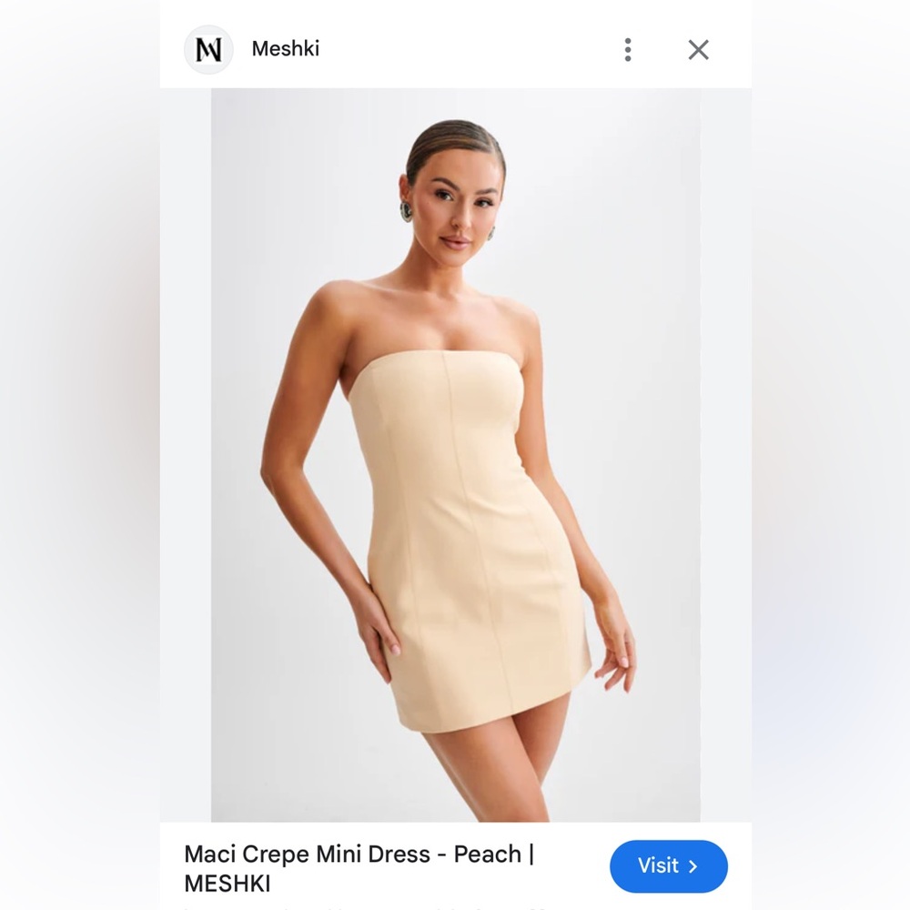 Meshki Strapless Peach Mini Dress